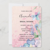  Roze en Blauw Wildbloemen Vrijgezellenfeest Kaart (Voorkant)