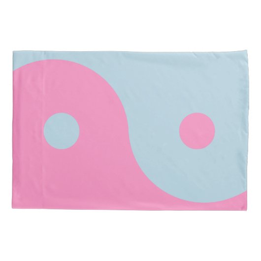  roze en blauw Yin Yang Kussensloop (Achterkant)