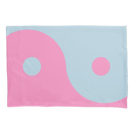  roze en blauw Yin Yang Kussensloop (Voorkant)