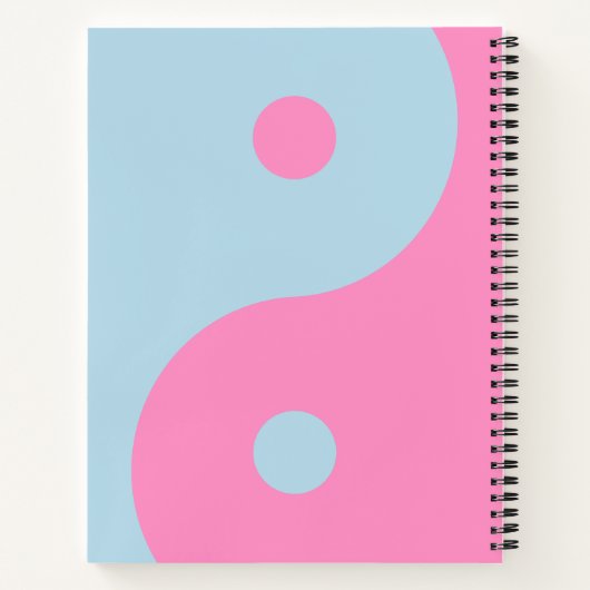  roze en blauw Yin Yang Notitieboek (Achterkant)