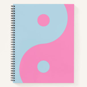  roze en blauw Yin Yang Notitieboek
