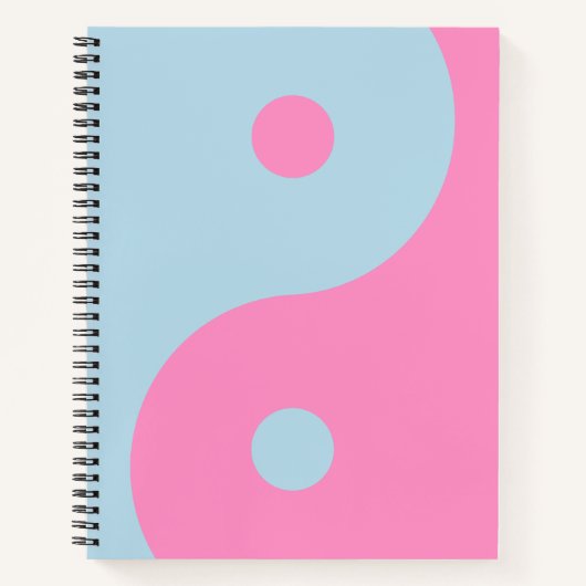  roze en blauw Yin Yang Notitieboek (Voorkant)