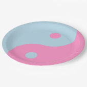 roze en blauw Yin Yang Papieren Bordje (Gekanteld)