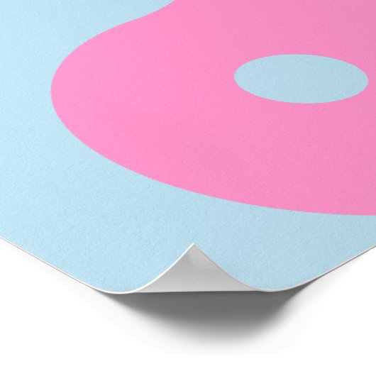 roze en blauw Yin Yang Poster (Hoek)