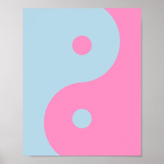 roze en blauw Yin Yang Poster (Voorkant)