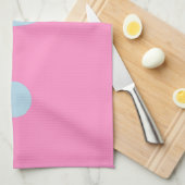 roze en blauw Yin Yang Theedoek (Quarter Fold)