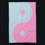 roze en blauw Yin Yang Theedoek<br><div class="desc">Yin Yang - roze en blauw Yin Yang illustratie.</div>