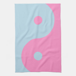  roze en blauw Yin Yang Theedoek