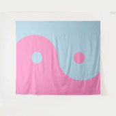 roze en blauw Yin Yang Wandkleed (Voorkant (horizontaal))