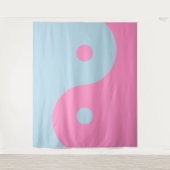roze en blauw Yin Yang Wandkleed (Voorkant)