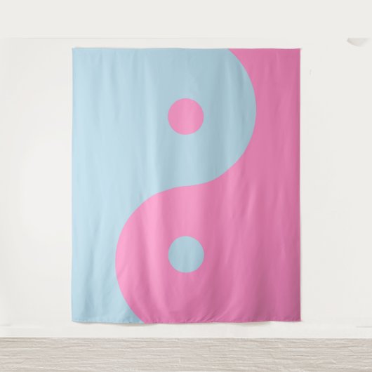roze en blauw Yin Yang Wandkleed (Voorkant)