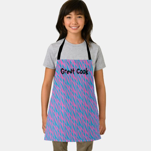 Roze en Blauw Zig-Zag Schort (Insitu)