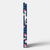 Roze en Blauw zurenpatroon met monogram Case-Mate iPhone Case (Achterkant / Links)