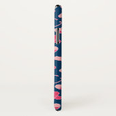 Roze en Blauw zurenpatroon met monogram Case-Mate iPhone Case (Achterkant / rechts)