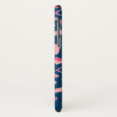 Roze en Blauw zurenpatroon met monogram Case-Mate iPhone Case (Achterkant/links)