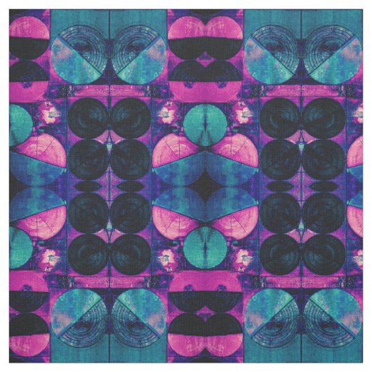 Roze en blauwe 369 Abstracte verbinding Stof (Swatch)