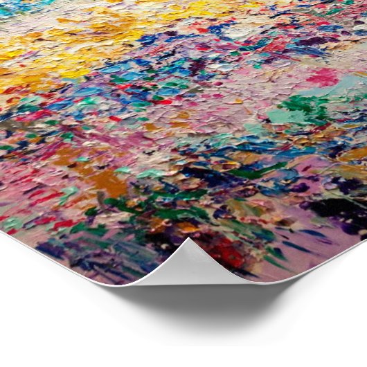 Roze en blauwe Abstracte band Poster (Hoek)