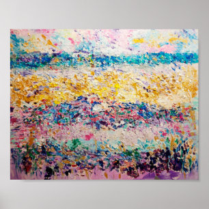 Roze en blauwe Abstracte band Poster