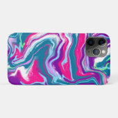 Roze en blauwe Abstracte Fluid Art Case-Mate iPhone Case (Achterkant (horizontaal))