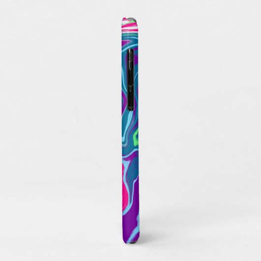 Roze en blauwe Abstracte Fluid Art Case-Mate iPhone Case (Achterkant/links)