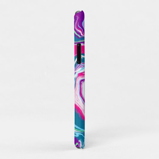 Roze en blauwe Abstracte Fluid Art Case-Mate iPhone Case (Achterkant/rechts)