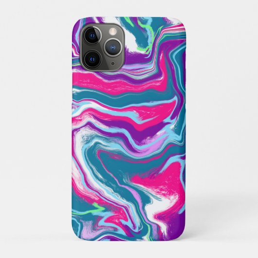 Roze en blauwe Abstracte Fluid Art Case-Mate iPhone Case (Achterkant)