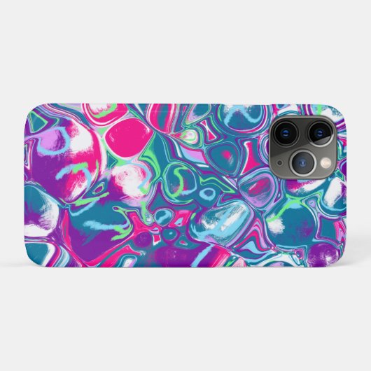Roze en blauwe Abstracte Fluid Art Case-Mate iPhone Case (Achterkant (horizontaal))