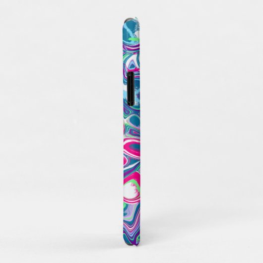 Roze en blauwe Abstracte Fluid Art Case-Mate iPhone Case (Achterkant/rechts)