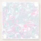 Roze en blauwe Abstracte Fluid Art Glazen Onderzetter (Achterkant)