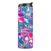 Roze en blauwe Abstracte Fluid Art Thermosbeker (Gedraaid links)