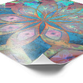 Roze en blauwe Abstracte Mandala Tegel Foto Afdruk (Hoek)