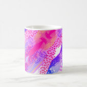 Roze en Blauwe Abstracte Mok – Zachte pastelvormen (Center)