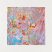 ROZE EN BLAUWE ABSTRACTE SCHILDERKUNST WANDKLEED (Voorkant (horizontaal))