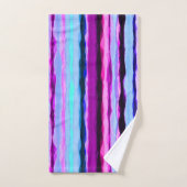 Roze en Blauwe Abstracte Strepen Bad Handdoek (Handdoek)