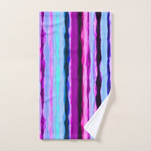Roze en Blauwe Abstracte Strepen Bad Handdoek (Handdoek)