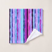 Roze en Blauwe Abstracte Strepen Bad Handdoek (Wasdoekje)