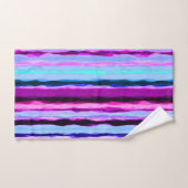 Roze en Blauwe Abstracte Strepen Bad Handdoek (Handdoek)