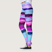 Roze en Blauwe Abstracte Strepen Leggings (Links)