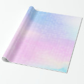 Roze en blauwe achtergrond cadeaupapier (Uitgerold)