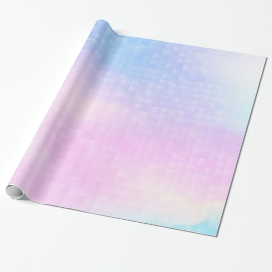 Roze en blauwe achtergrond cadeaupapier (Uitgerold)
