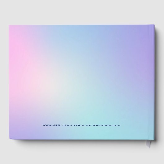 Roze en blauwe achtergrond gastboek gastenboek (Achterkant)