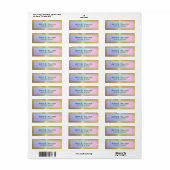 Roze en blauwe achtergrond gouden accentabel etiket (Full Sheet)