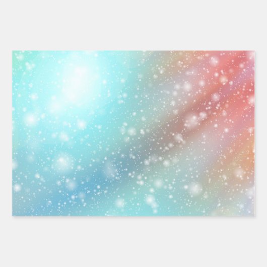 Roze en blauwe achtergrond inpakpapier vel (Voorkant 2)