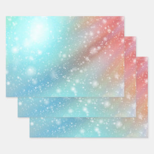 Roze en blauwe achtergrond inpakpapier vel