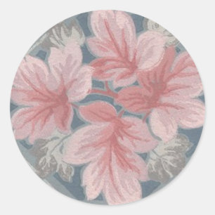 Roze en blauwe achtergrond - Zelfklever Ronde Sticker