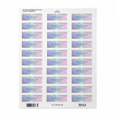 Roze en blauwe achtergrond zilveraccent etiket (Full Sheet)