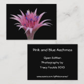 Roze en blauwe Aechmea ACEO Visitekaartje (Voorkant / Achterkant)