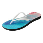 roze en blauwe alcoholinkt waterverf teenslippers (Schuin)