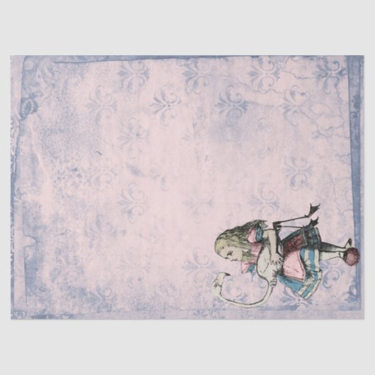 Roze en blauwe Alice in Wonderland met Flamingo Tissuepapier (Voorkant)