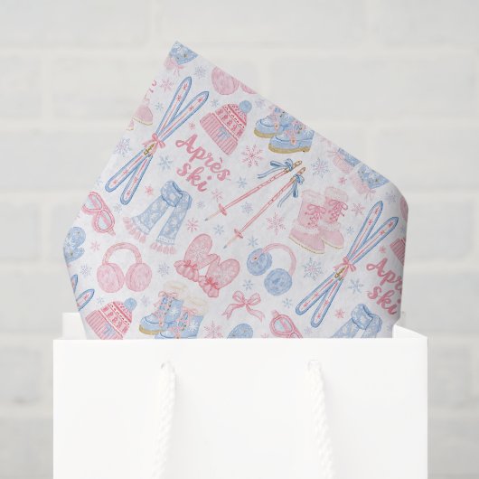 Roze en Blauwe Apres Ski Tissuepapier (Cadeauzakje)